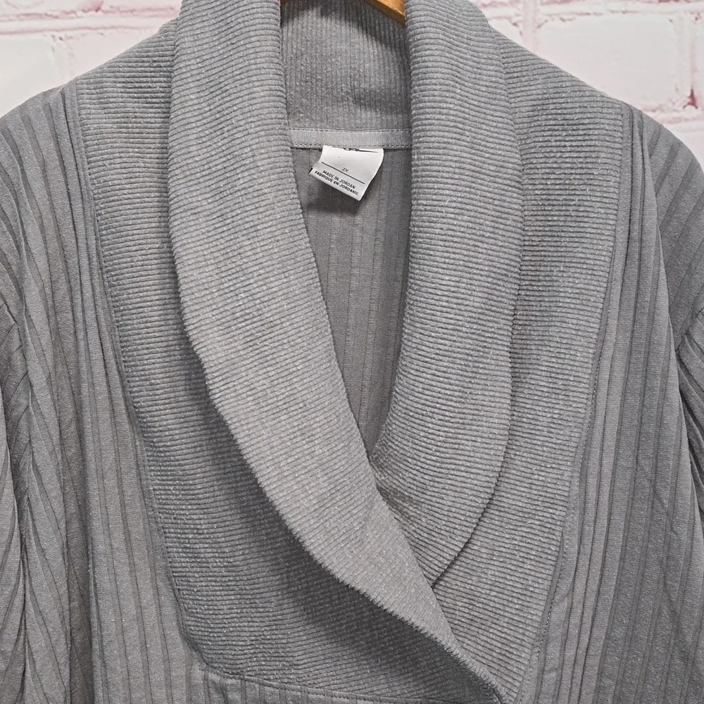 Nike Yoga Luxe Gray Ribbed Cover-Up Long Sleeve Womens Size 2x